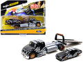 International DuraStar Flatbed Truck #22 and 1988 Ford Mustang LX #22 Matt Black with Gray Graphics 'Toyo Tires' 'Elite Transport' Series 1/64 Diecast Models by Maisto