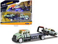 International DuraStar Flatbed Truck #17 and 1988 Ford Mustang LX #17 Light Green Metallic with Stripes and Graphics 'Elite Transport' Series 1/64 Diecast Models by Maisto