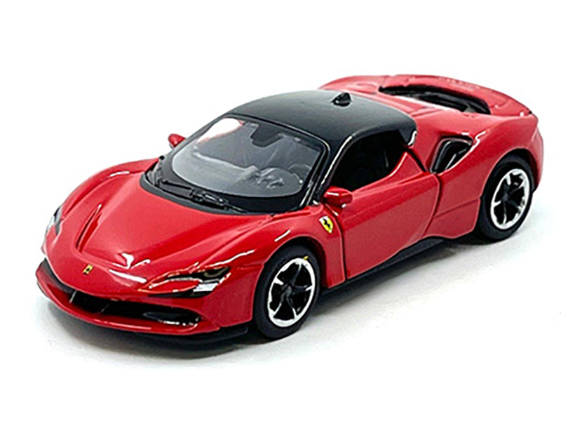 Ferrari SF90 Stradale Red with Black Top 'Speed Icons' Series 1/64 Diecast Model Car by Maisto