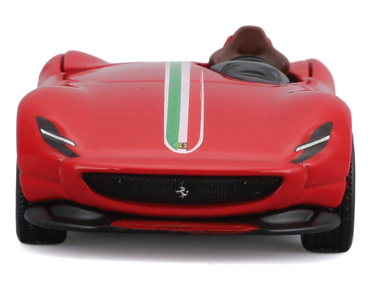 Ferrari Monza SP1 Red with Italian Flag Stripes 'Speed Icons' Series 1/64 Diecast Model Car by Maisto