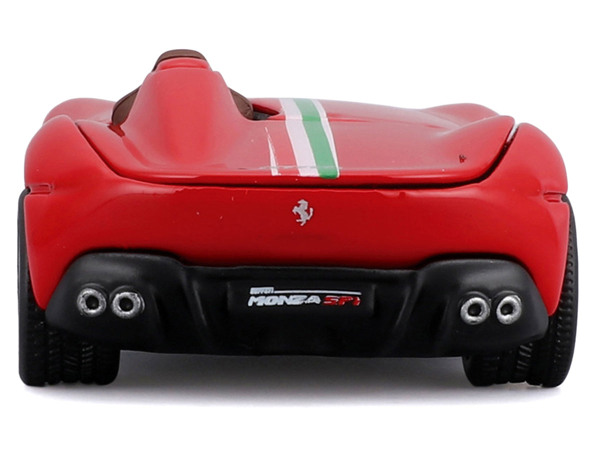 Ferrari Monza SP1 Red with Italian Flag Stripes 'Speed Icons' Series 1/64 Diecast Model Car by Maisto