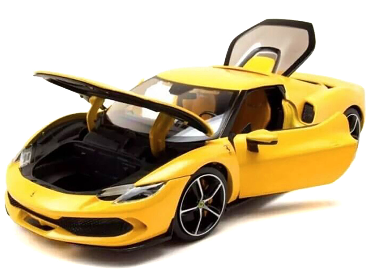 Ferrari 296 GTB Yellow 'Race + Play' Series 1/18 Diecast Model Car by Bburago