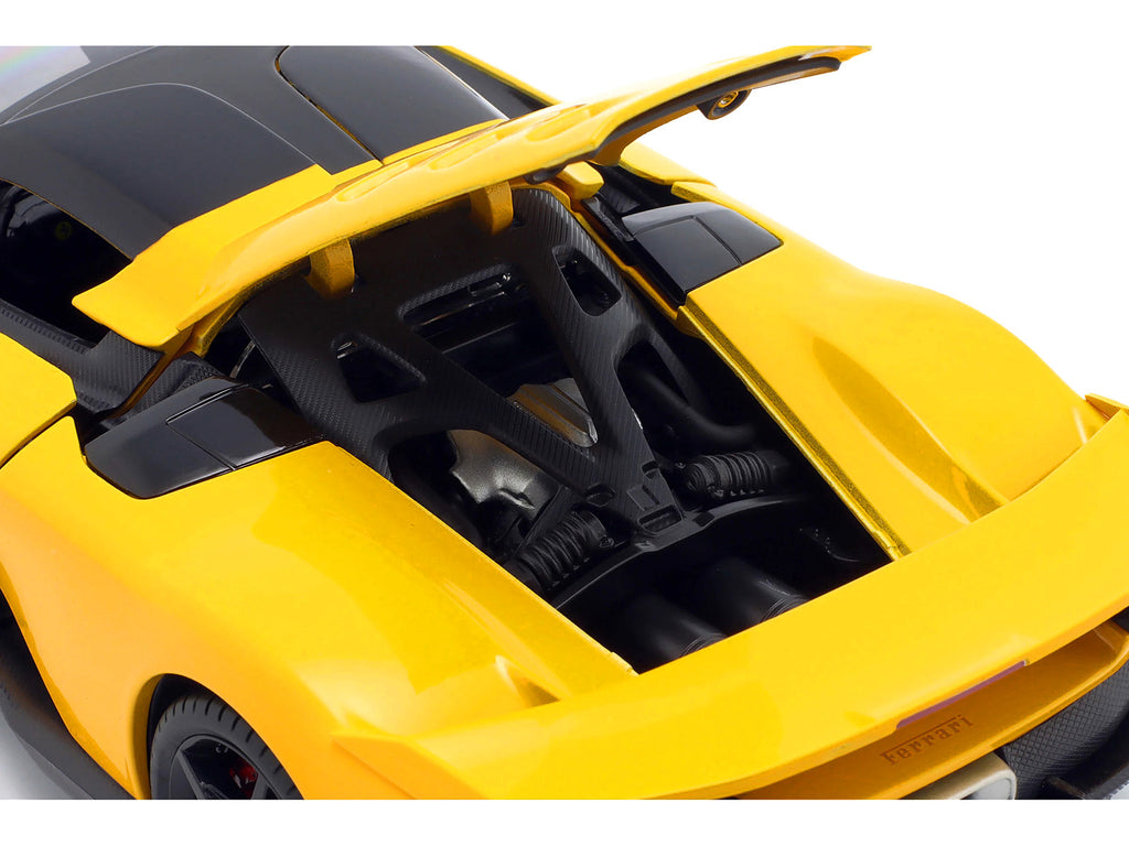 Ferrari F80 Yellow with Black Top 'Race + Play' Series 1/18 Diecast Model Car by Bburago