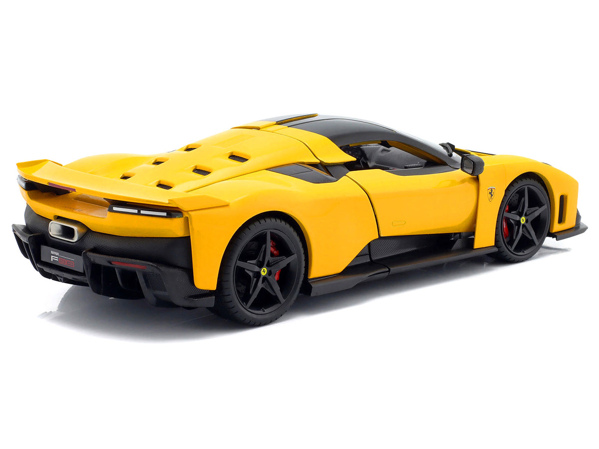 Ferrari F80 Yellow with Black Top 'Race + Play' Series 1/18 Diecast Model Car by Bburago
