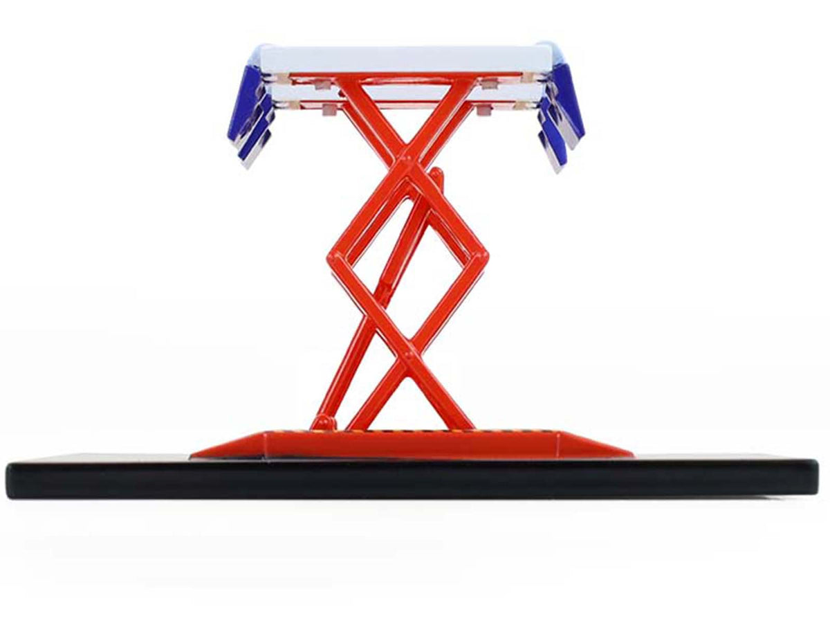 Automotive Double Scissor Lift 'Chevron' White and Red 'Double Scissor Lifts' Series 2 1/64 Diecast Model by Greenlight