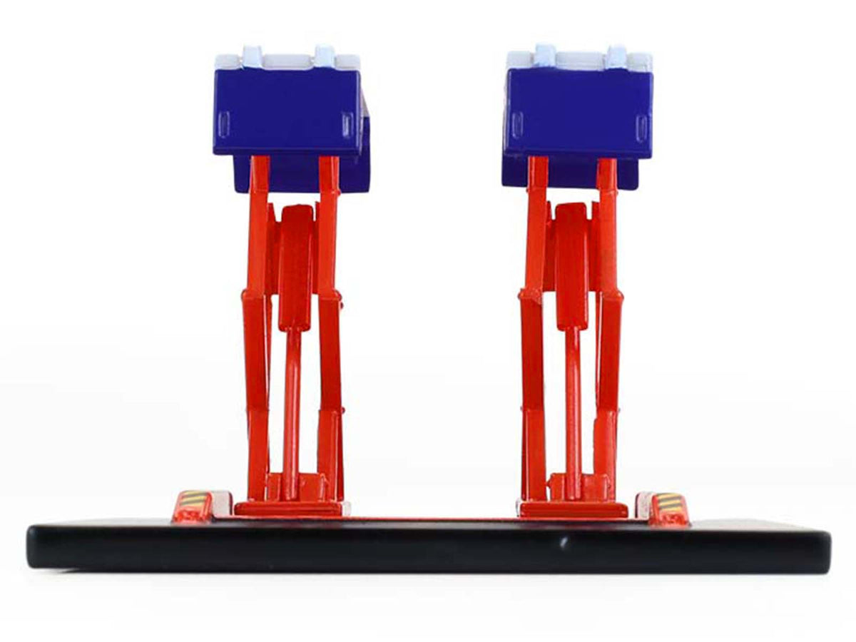 Automotive Double Scissor Lift 'Chevron' White and Red 'Double Scissor Lifts' Series 2 1/64 Diecast Model by Greenlight