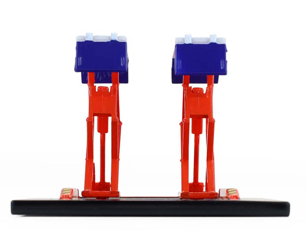 Automotive Double Scissor Lift 'Chevron' White and Red 'Double Scissor Lifts' Series 2 1/64 Diecast Model by Greenlight