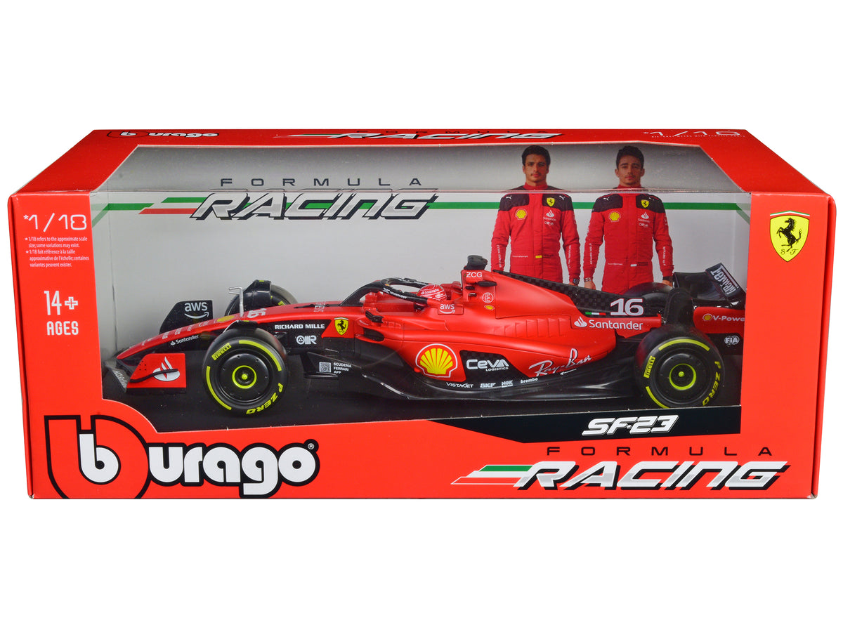 Ferrari SF-23 #16 Charles Leclerc Formula One F1 World Championship (2023) 'Formula Racing' Series 1/18 Diecast Model Car by Bburago