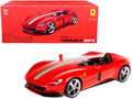 Ferrari Monza SP1 Red with Italian Flag Stripes 'Signature Series' 1/18 Diecast Model Car by Bburago