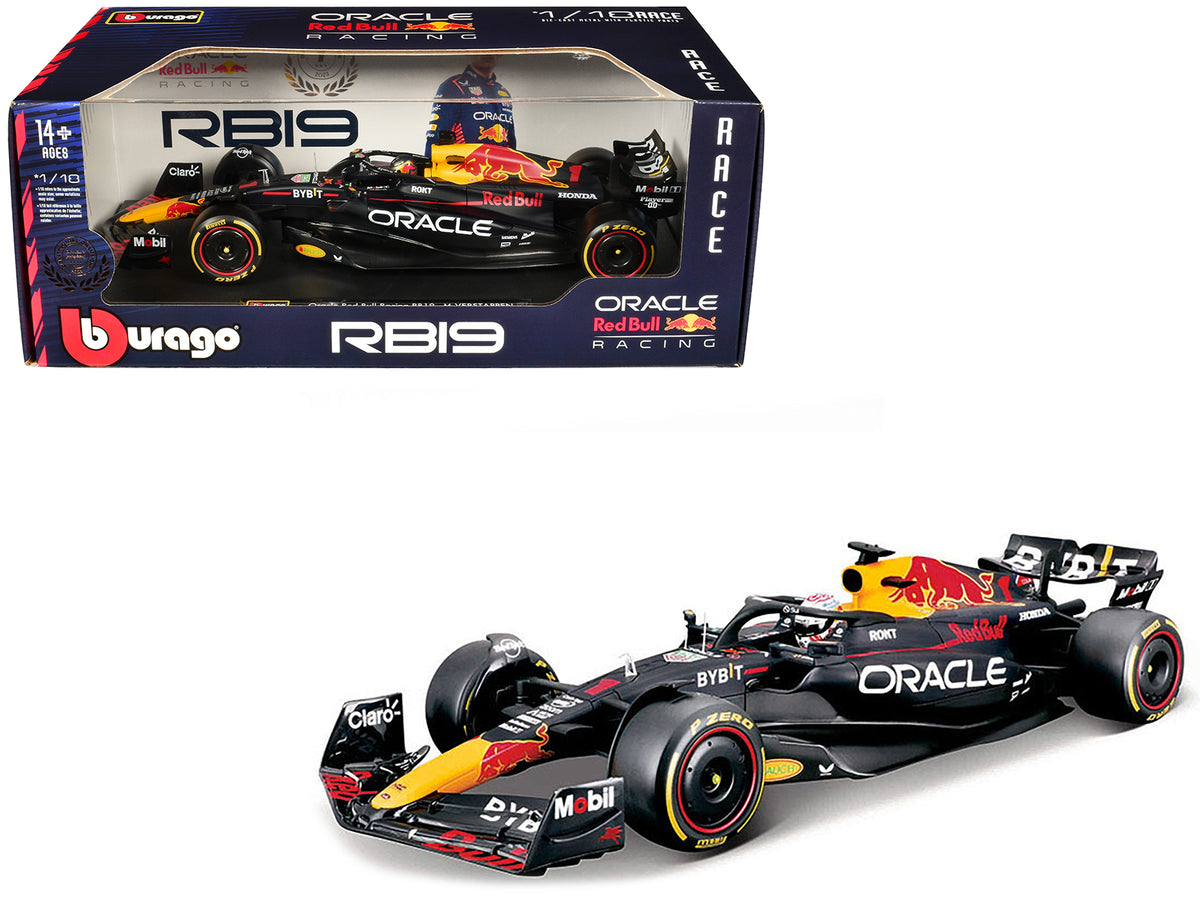 Red Bull Racing RB19 #1 Max Verstappen 'Oracle' Champion Formula One F1 World Championship (2023) 'Race' Series 1/18 Diecast Model Car by Bburago