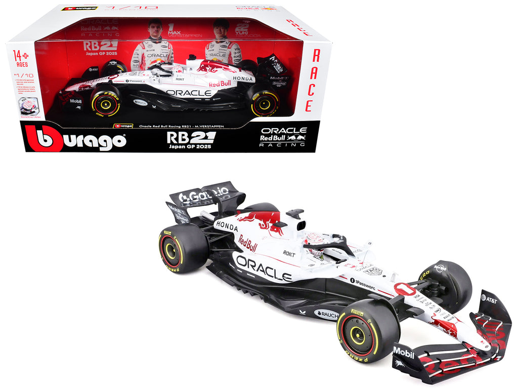 Red Bull Racing RB21 #1 Max Verstappen 'Oracle' Winner Formula One F1 'Japanese GP' (2025) 'Race' Series 1/18 Diecast Model Car by Bburago