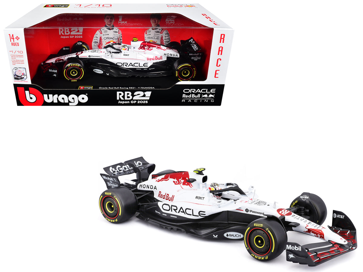 Red Bull Racing RB21 #22 Yuki Tsunoda 'Oracle' Formula One F1 'Japanese GP' (2025) 'Race' Series 1/18 Diecast Model Car by Bburago