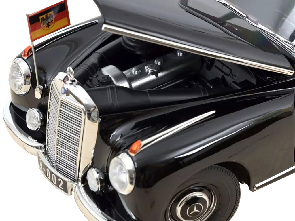 1955 Mercedes-Benz 300 Black 'German Chancellor Konrad Adenauer' 1/18 Diecast Model Car by Norev
