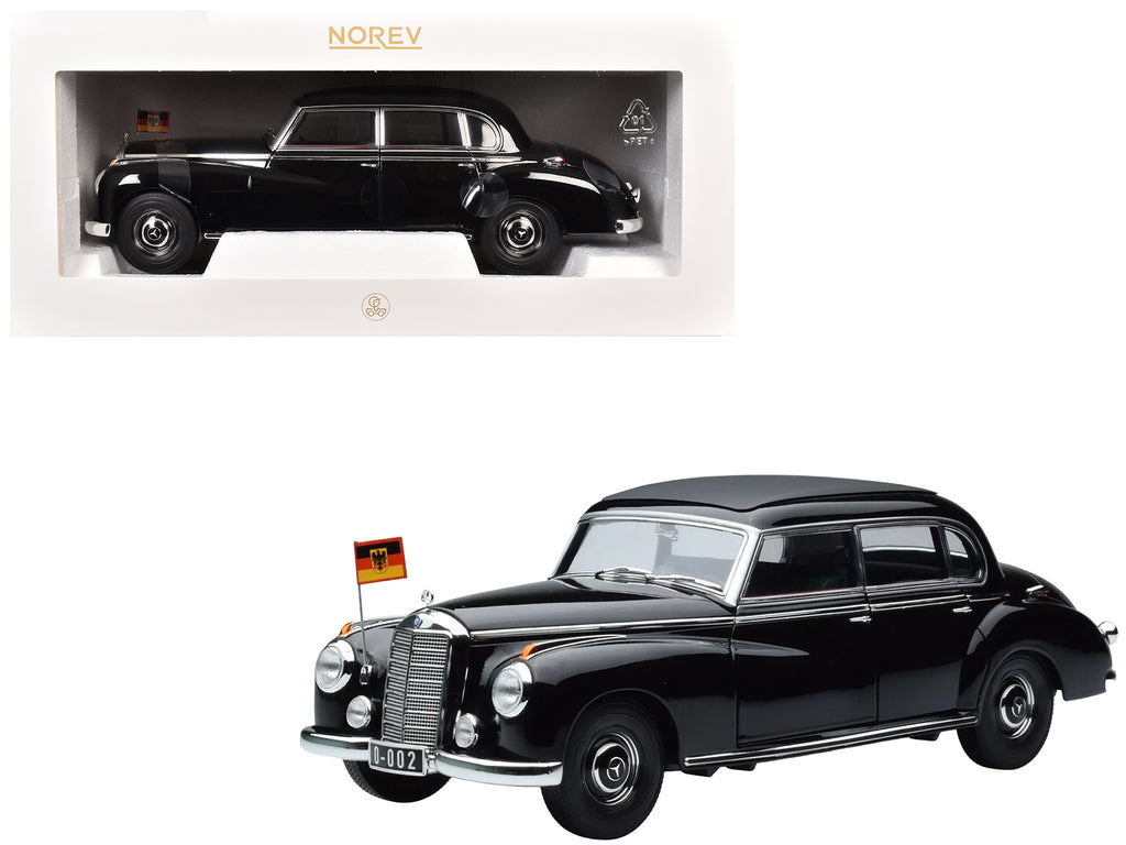 1955 Mercedes-Benz 300 Black 'German Chancellor Konrad Adenauer' 1/18 Diecast Model Car by Norev