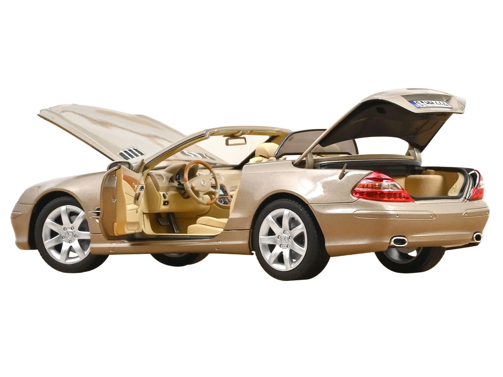 2003 Mercedes-Benz SL 500 Type R230 Travertine Beige Metallic 1/18 Diecast Model Car by Norev