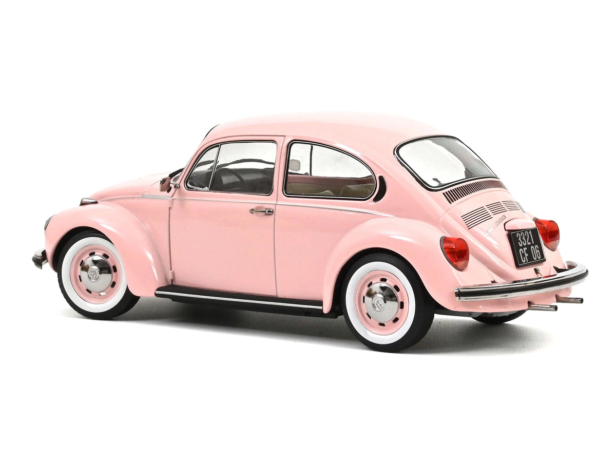 1973 Volkswagen 1303 Beetle Pastel Pink 'New Baby Gift' 1/18 Diecast Model Car by Norev