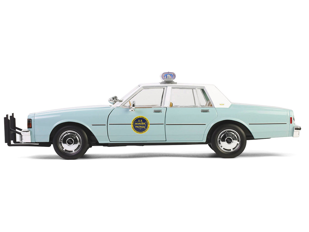 1987 Chevrolet Caprice 9C1 'US Border Patrol' Light Green with White Top 'Artisan Collection' 1/18 Diecast Model Car by Greenlight