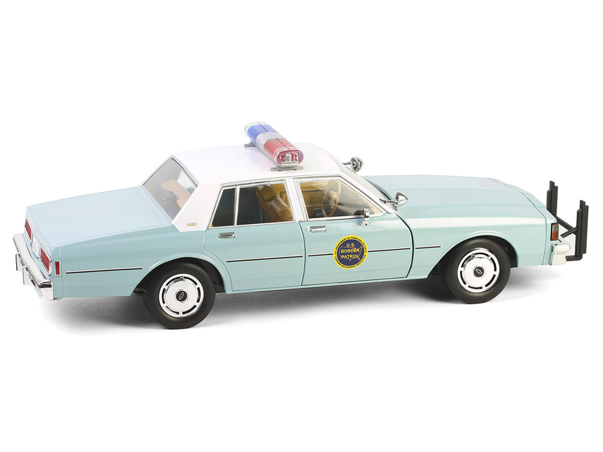 1987 Chevrolet Caprice 9C1 'US Border Patrol' Light Green with White Top 'Artisan Collection' 1/18 Diecast Model Car by Greenlight