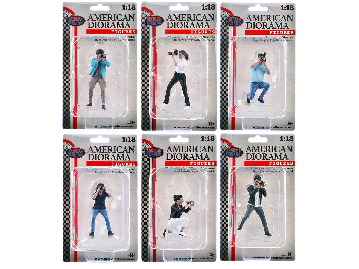 'Photographers' 6 piece Figure Set for 1/18 Scale Models by American Diorama