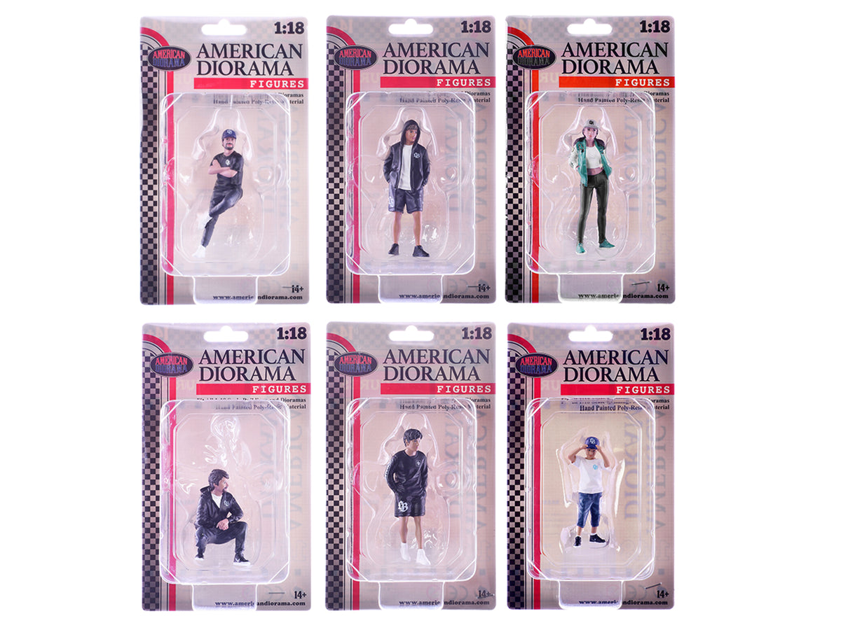 'LB Nation' 6 piece Figure Set for 1/18 Scale Models by American Diorama