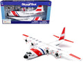 Model Kit Lockheed C-130 Hercules Transport Aircraft White and Red 'United States Coast Guard' Snap Together Plastic Model Kit by New Ray