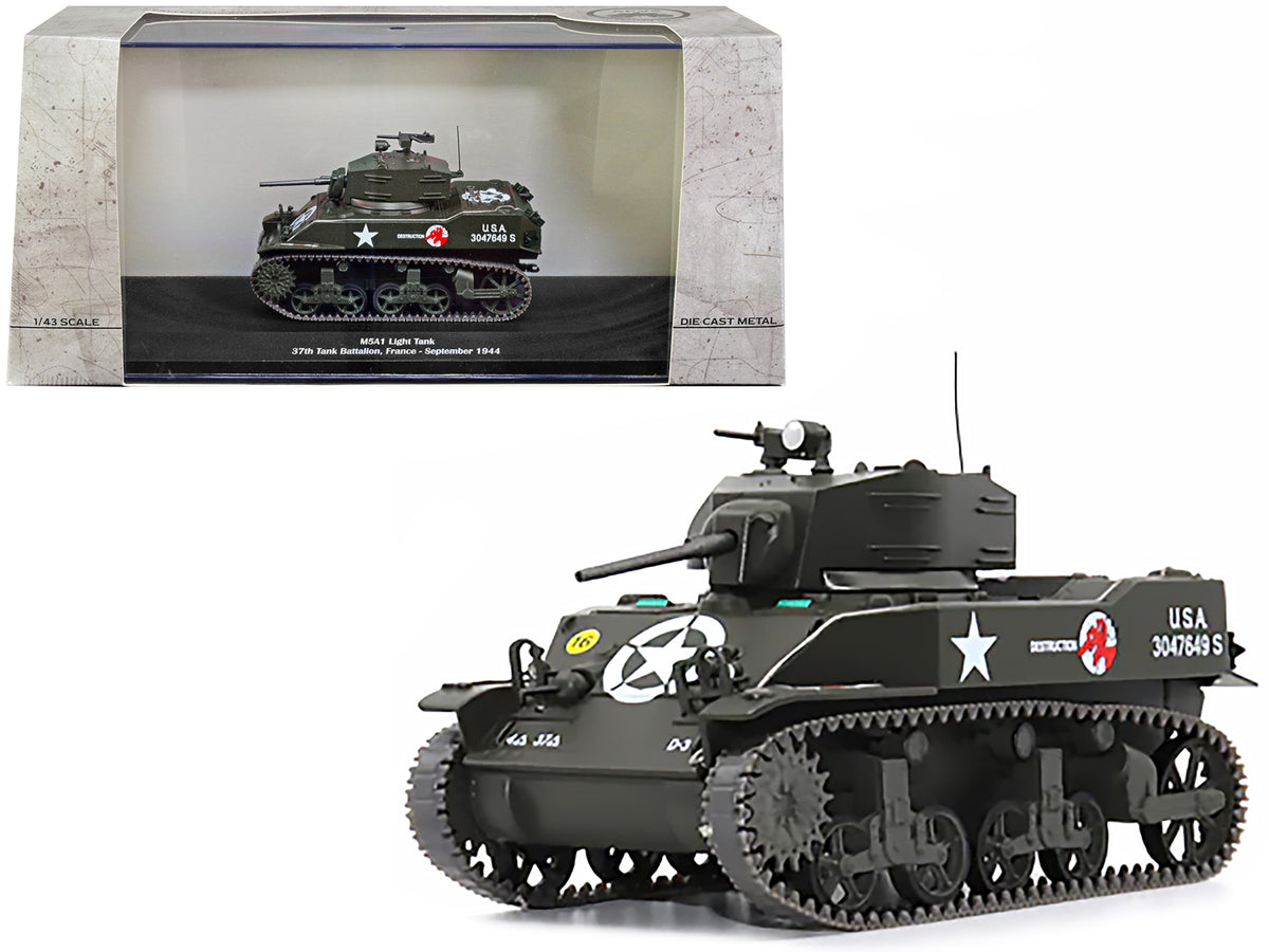 M5A1 Light Tank #16 'Destruction' 'U.S.A. 37th Tank Battalion France September 1944' 1/43 Diecast Model by AFVs of WWII