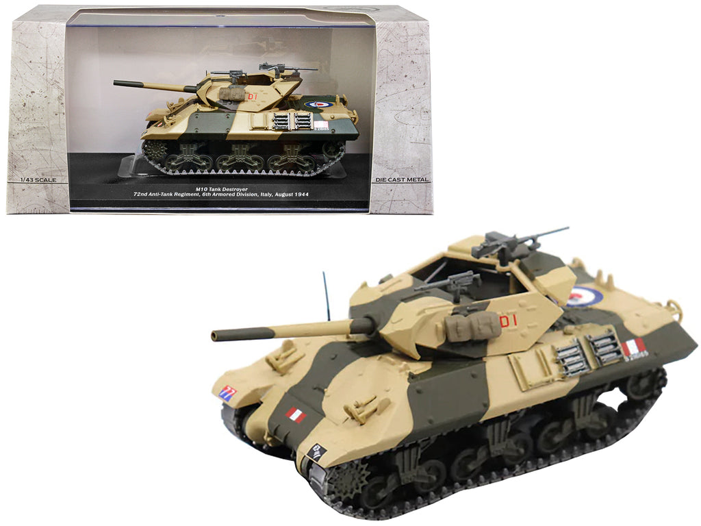 M10 Tank Destroyer D1 #77 'U.S.A. 72nd Anti-Tank Regiment 6th Armored Division Italy August 1944' 1/43 Diecast Model by AFVs of WWII