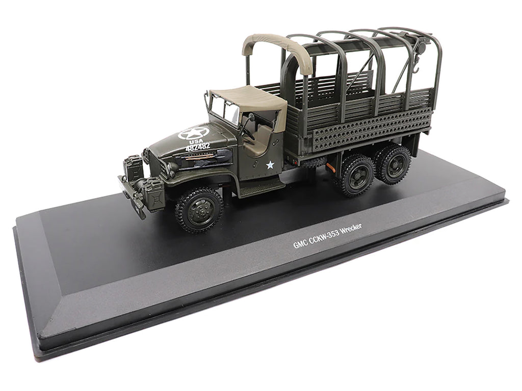 GMC CCKW353 Wrecker Tow Truck Olive Drab 'United States Army' 1/43 Diecast Model by Militaria Die Cast