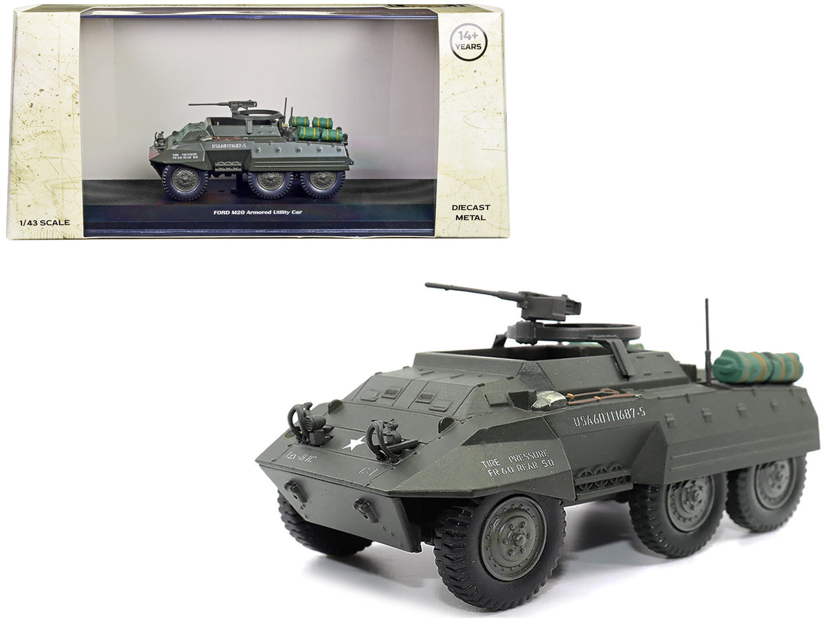 Ford M20 Armored Utility Car Olive Drab 'United States Army' 1/43 Diecast Model by Militaria Die Cast