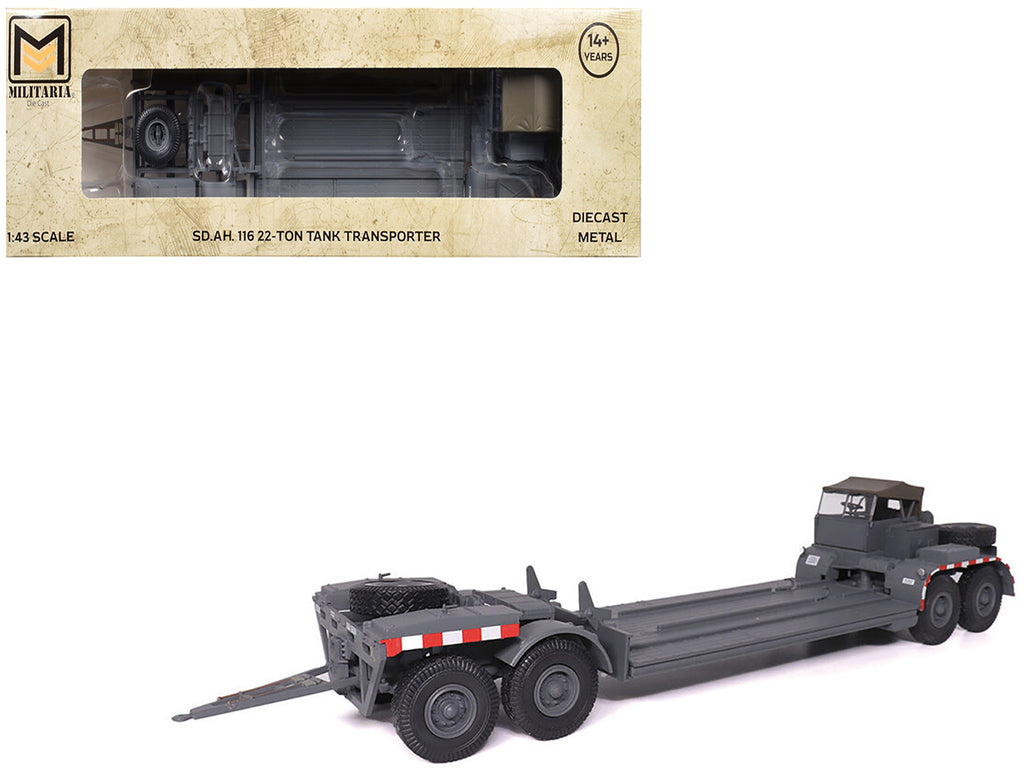 SD.AH. 116 22-Ton Tank Transporter Gray 'German Army' 1/43 Diecast Model by Militaria Die Cast