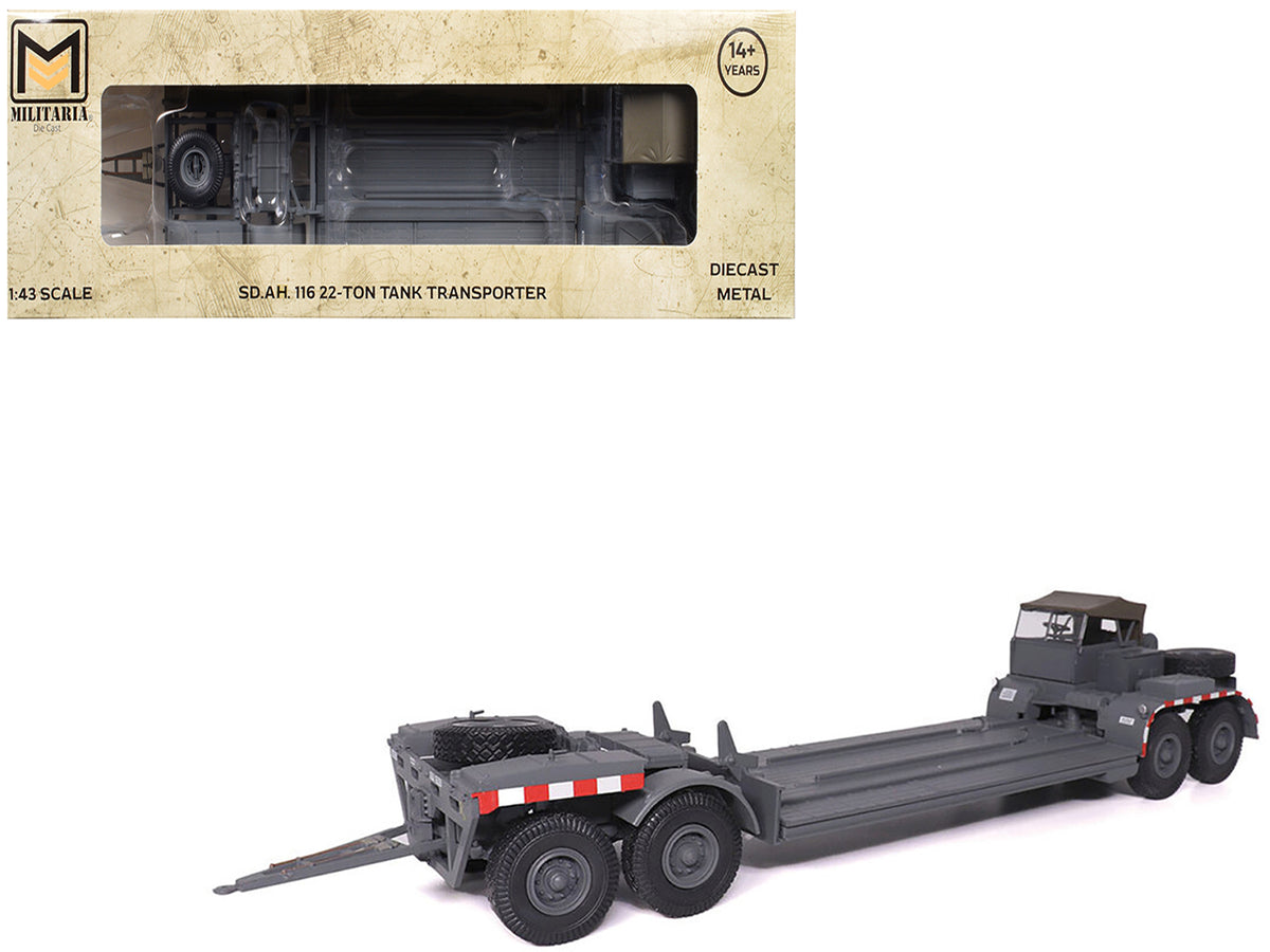 SD.AH. 116 22-Ton Tank Transporter Gray 'German Army' 1/43 Diecast Model by Militaria Die Cast