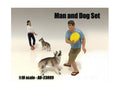 Man and Dog 2 Piece Figure Set For 1/18 Scale Models by American Diorama