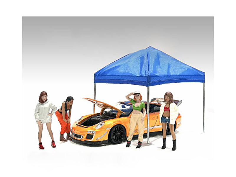 'Hip Hop Girls' 4 Piece Figure Set for 1/18 Scale Models by American Diorama
