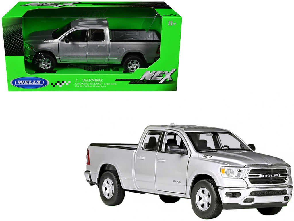 2019 RAM 1500 Pickup Truck Silver Metallic 'NEX Models' Series 1/27 Diecast Model Car by Welly