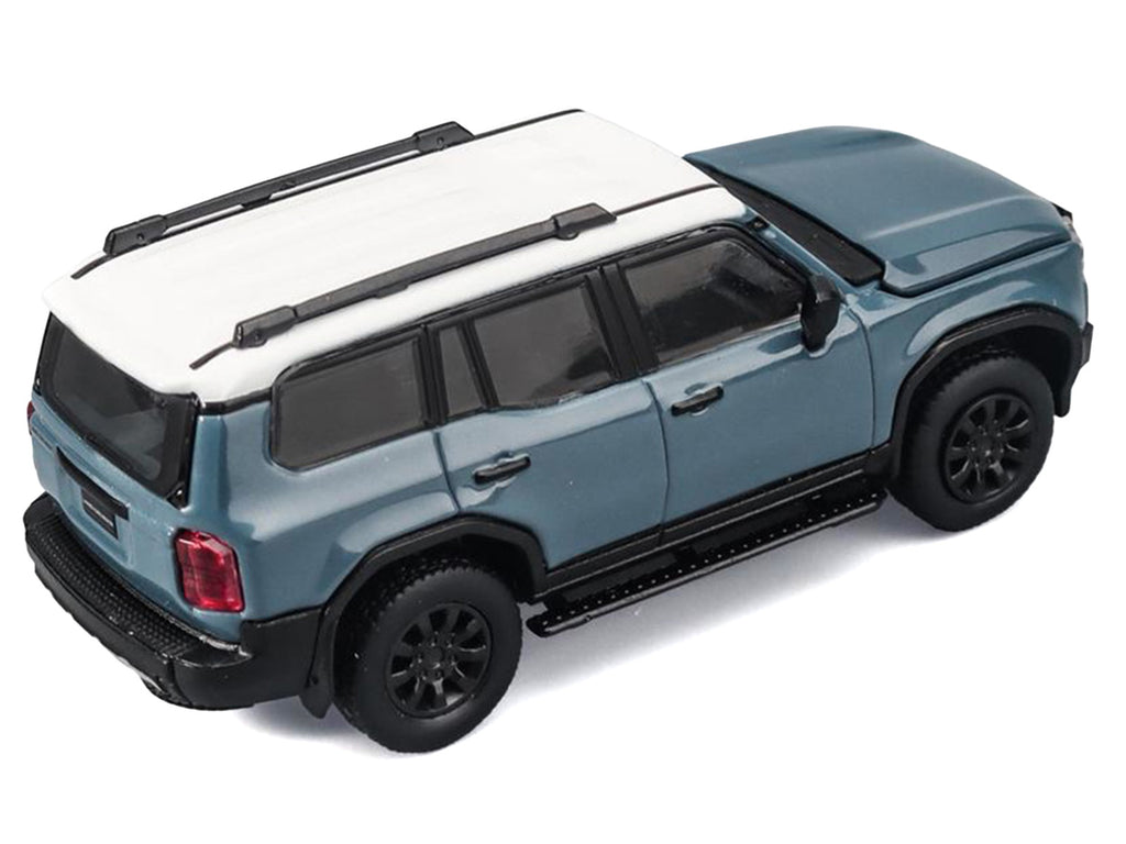 Toyota Land Cruiser 250 Blue with White Top 1/64 Diecast Model Car by Trends Hobby