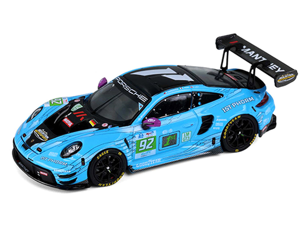 Porsche 911 GT3 R (992) #92 Ryan Hardwick - Richard Lietz - Riccardo Pera 'Manthey 1st Phorm' LMGT3 Class Winner '24 Hours of Le Mans' (2025) 1/64 Diecast Model Car by Trends Hobby