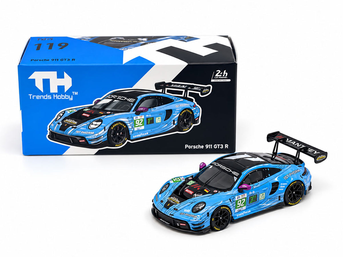 Porsche 911 GT3 R (992) #92 Ryan Hardwick - Richard Lietz - Riccardo Pera 'Manthey 1st Phorm' LMGT3 Class Winner '24 Hours of Le Mans' (2025) 1/64 Diecast Model Car by Trends Hobby
