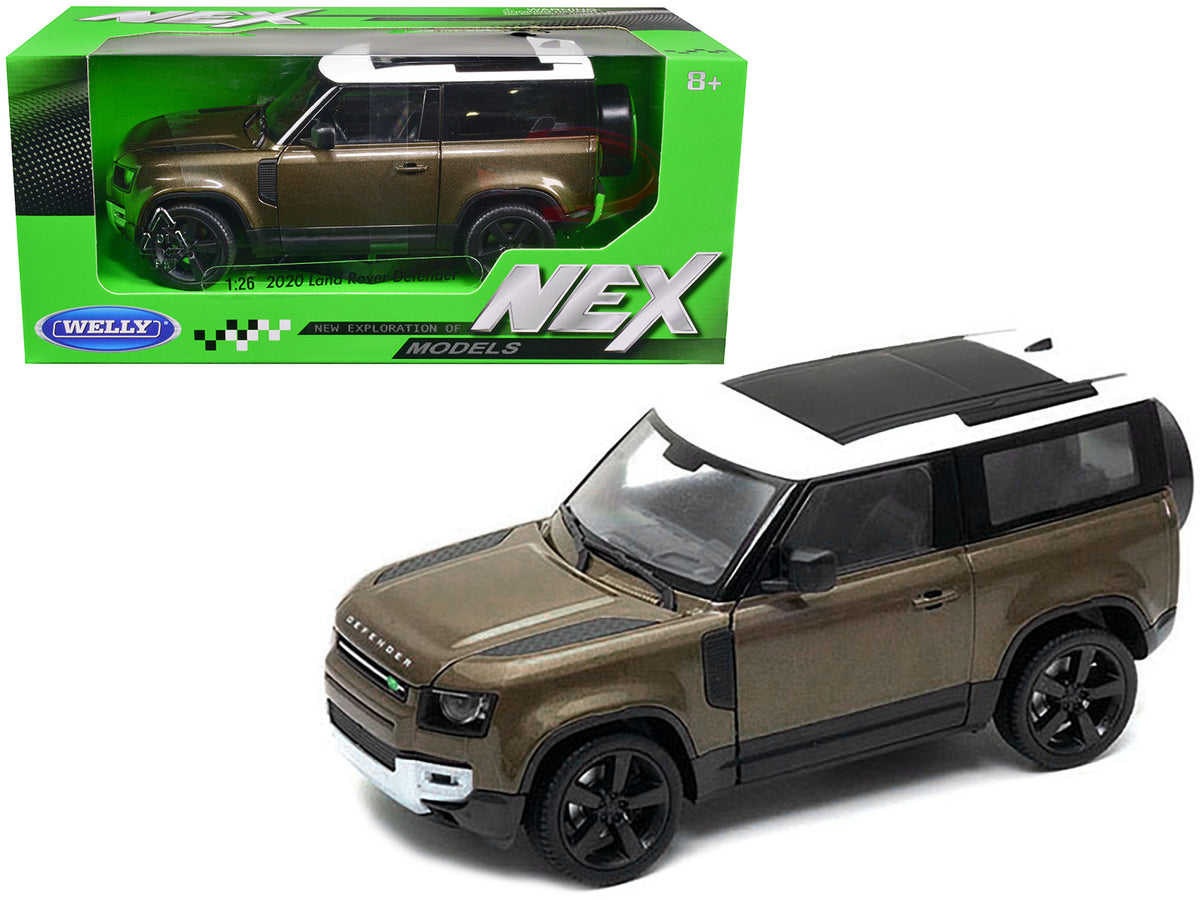 2020 Land Rover Defender Brown Metallic with White Top 'NEX Models' 1/26 Diecast Model Car by Welly