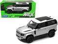 2020 Land Rover Defender Silver Metallic with White Top 'NEX Models' 1/26 Diecast Model Car by Welly