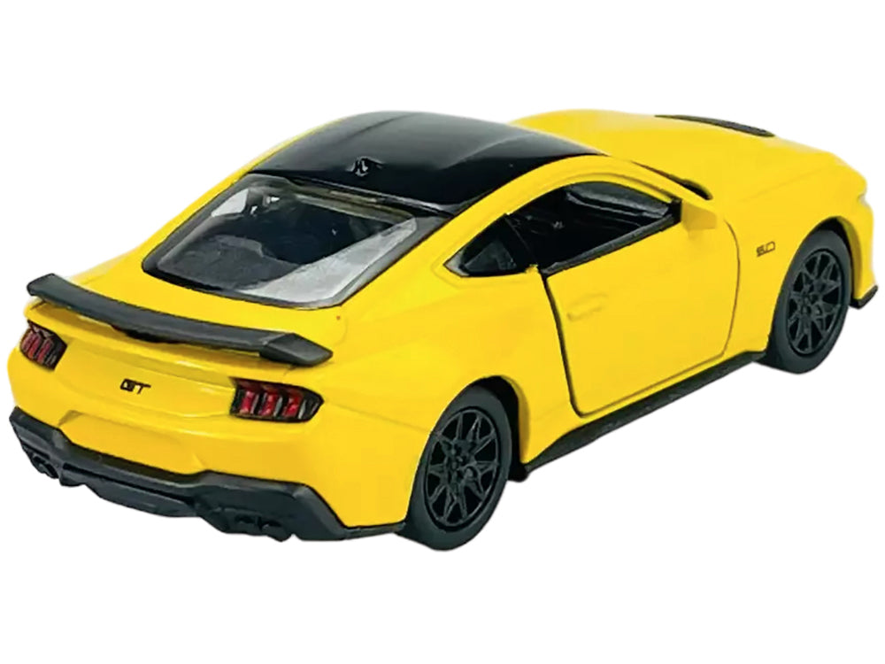 2024 Ford Mustang GT 5.0 Yellow with Black Top 'NEX Models' Series 1/25 Diecast Model Car by Welly