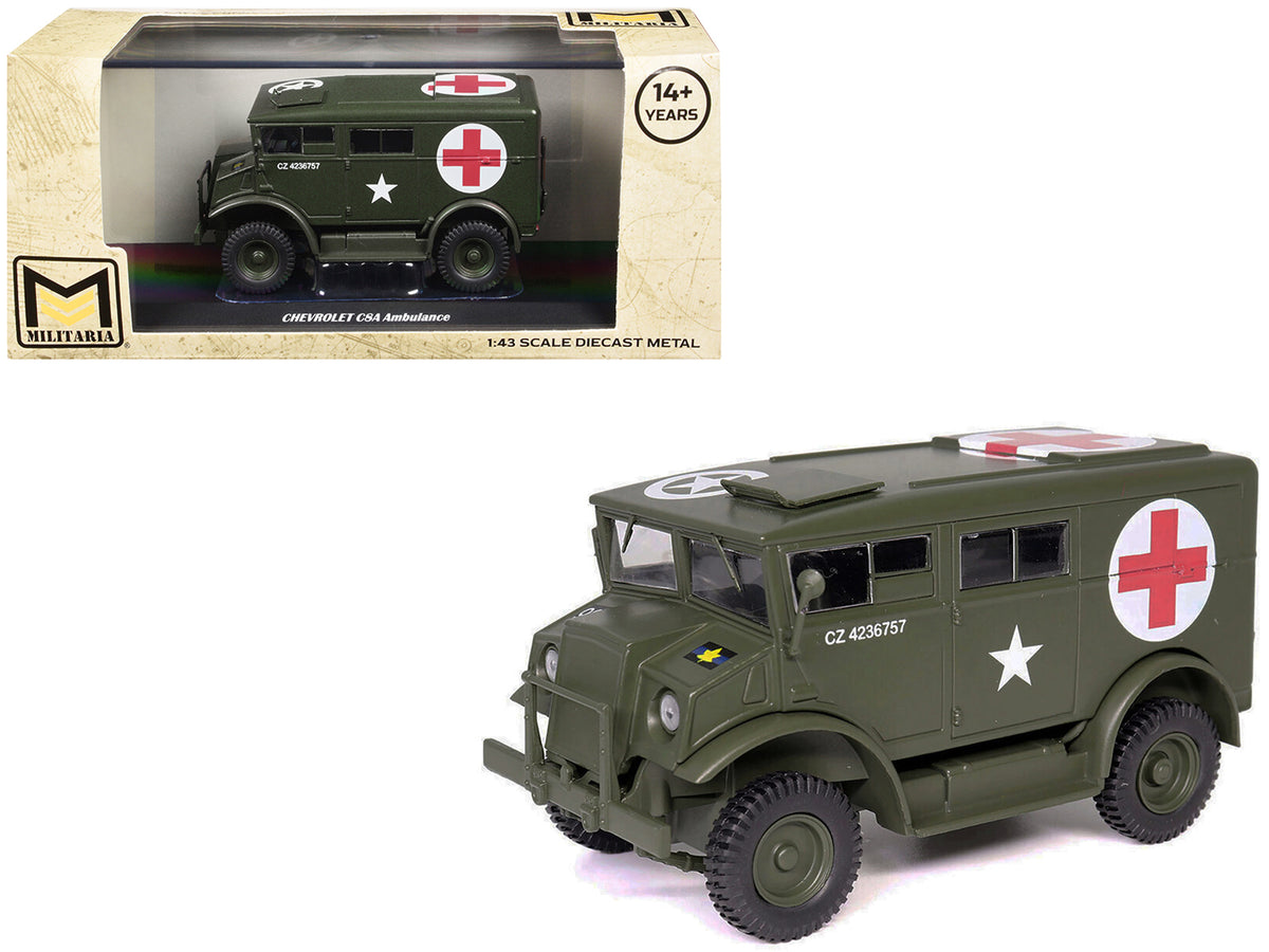 Chevrolet C8A Ambulance Olive Drab 'United States Army' 1/43 Diecast Model by Militaria Die Cast