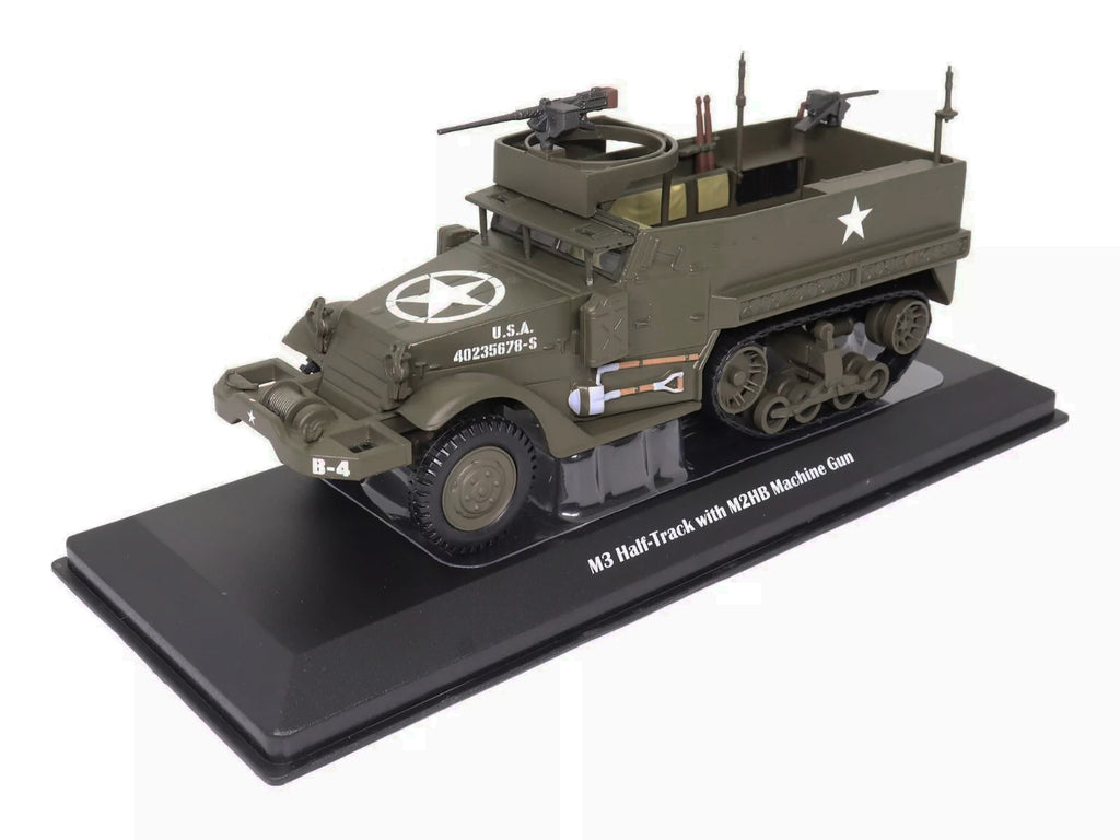 M3 Half-Track AFV with M2HB Machine Gun Olive Drab 'United States Army' 1/43 Diecast Model by Militaria Die Cast