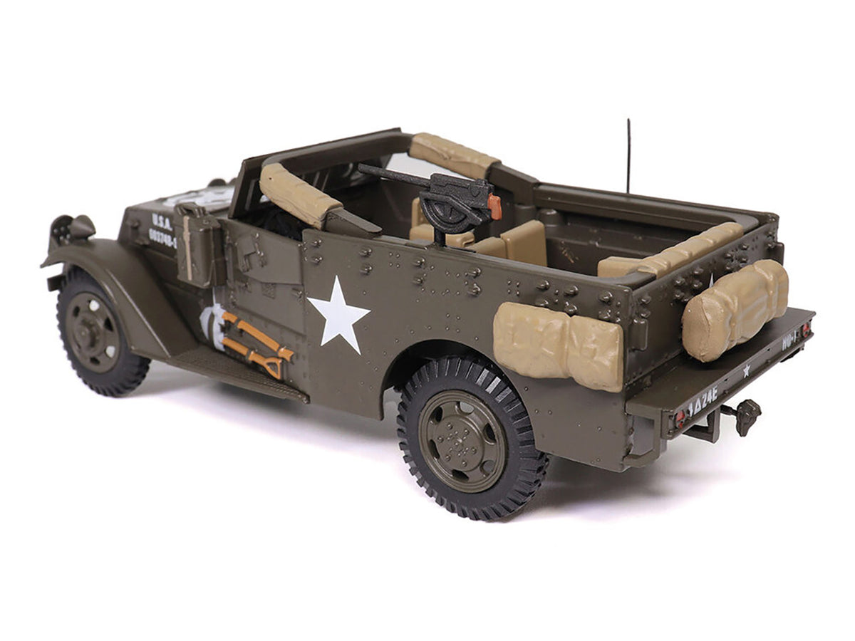 White M3 Scout Car Olive Drab 'United States Army' 1/43 Diecast Model by Militaria Die Cast