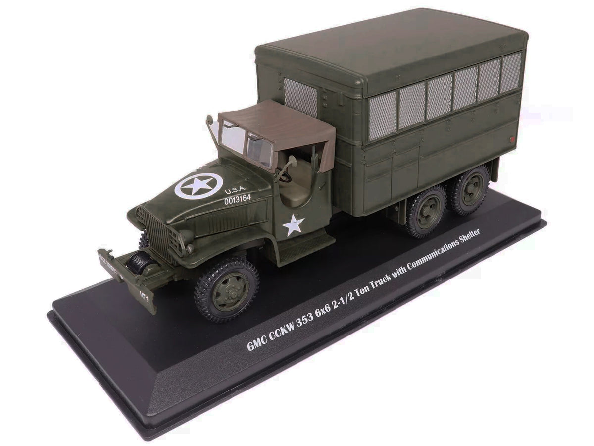 GMC CCKW 353 6x6 2-1/2 Ton Truck with Communications Shelter Olive Drab 'United States Army' 1/43 Diecast Model by Militaria Die Cast