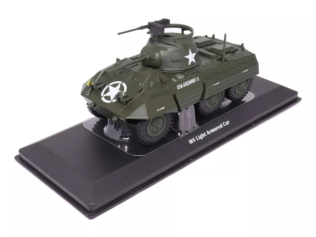 M8 Light Armored Car Olive Drab 'United States Army' 1/43 Diecast Model by Militaria Die Cast