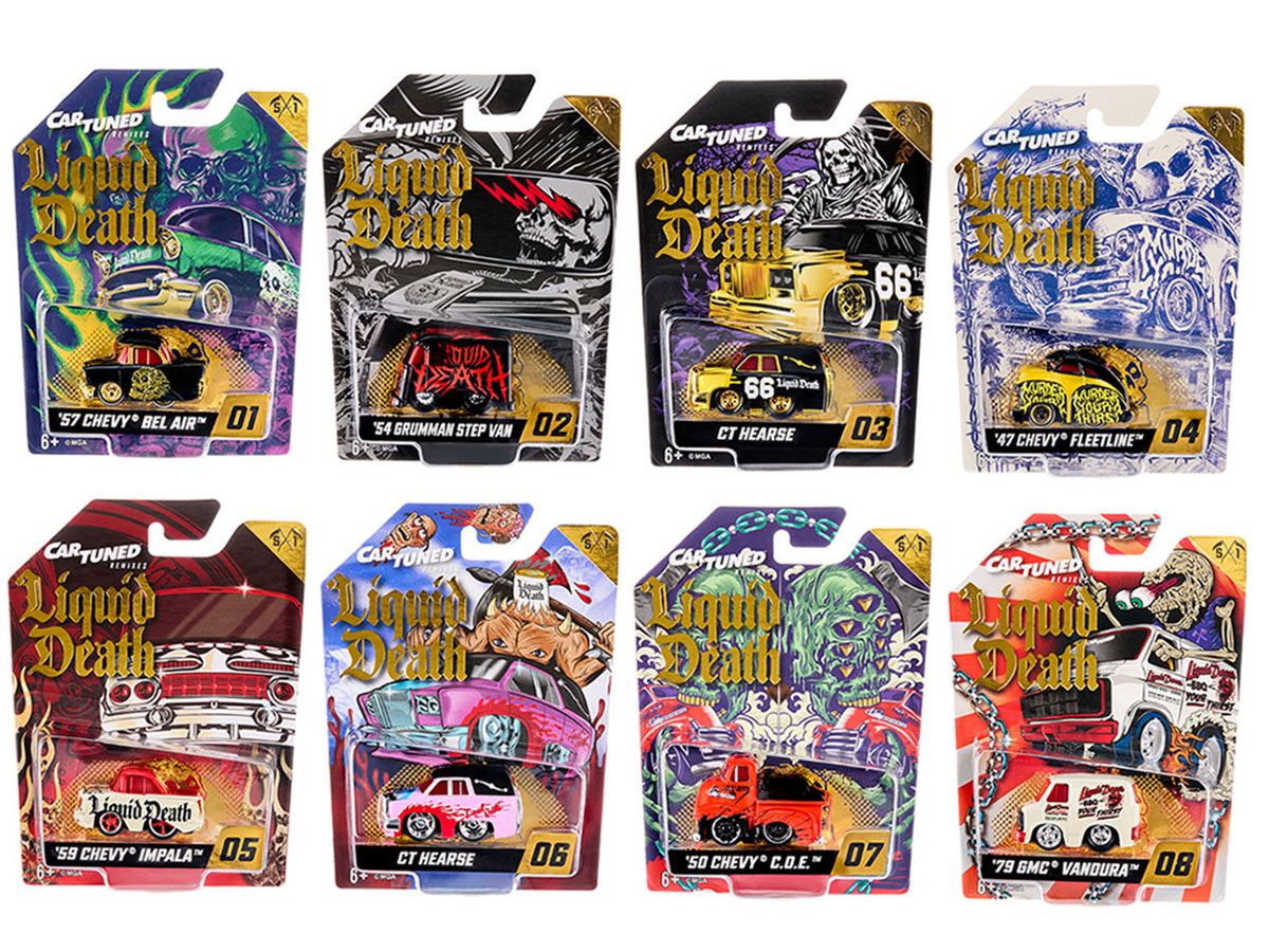 'Liquid Death' 2026 Series 1 Set of 8 Pieces Diecast Model Cars by CarTuned