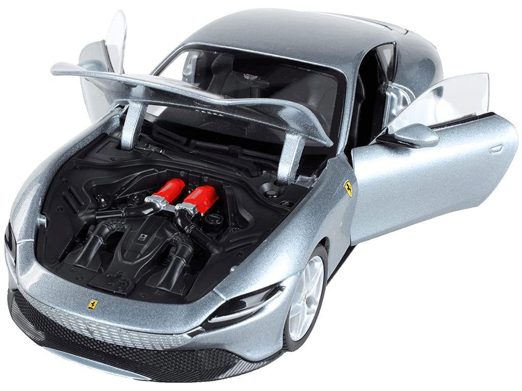 Ferrari Roma Gray Metallic 'Race + Play' Series 1/24 Diecast Model Car by Bburago