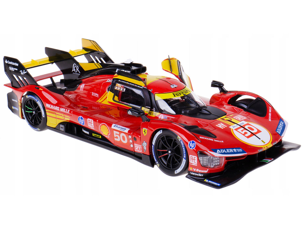 Ferrari 499P #50 Antonio Fuoco - Miguel Molina - Nicklas Nielsen 'Ferrari AF Corse' Winner '24 Hours of Le Mans' (2024) 'Racing' Series 1/24 Diecast Model Car by Bburago