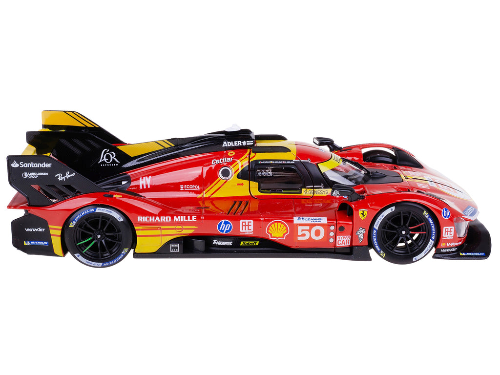 Ferrari 499P #50 Antonio Fuoco - Miguel Molina - Nicklas Nielsen 'Ferrari AF Corse' Winner '24 Hours of Le Mans' (2024) 'Racing' Series 1/24 Diecast Model Car by Bburago