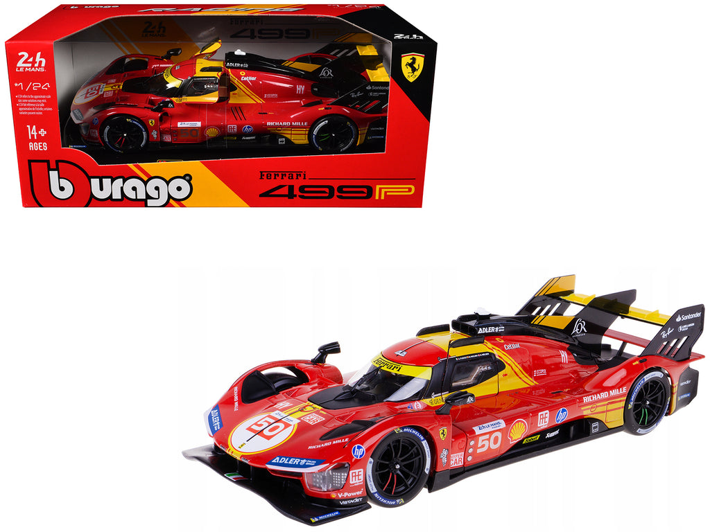 Ferrari 499P #50 Antonio Fuoco - Miguel Molina - Nicklas Nielsen 'Ferrari AF Corse' Winner '24 Hours of Le Mans' (2024) 'Racing' Series 1/24 Diecast Model Car by Bburago